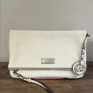 Michael Kors Cream Leather Clutch see photos for measurements